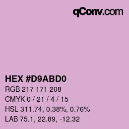 Color code: HEX #D9ABD0 | qconv.com