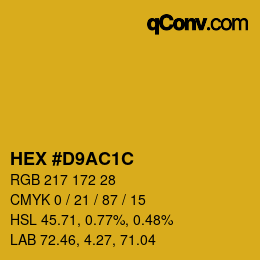 Color code: HEX #D9AC1C | qconv.com