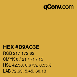 Color code: HEX #D9AC3E | qconv.com