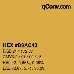 Color code: HEX #D9AC43 | qconv.com