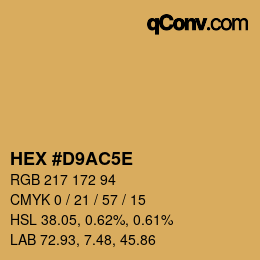颜色代码: HEX #D9AC5E | qconv.com