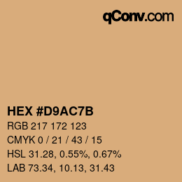Color code: HEX #D9AC7B | qconv.com