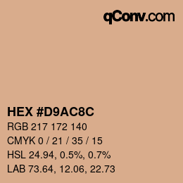 Color code: HEX #D9AC8C | qconv.com