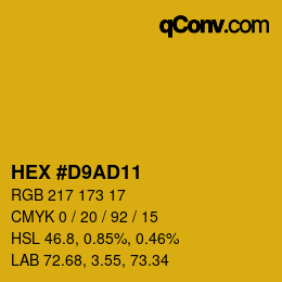 Color code: HEX #D9AD11 | qconv.com