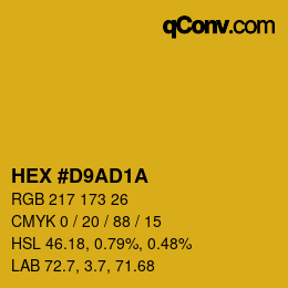 Color code: HEX #D9AD1A | qconv.com