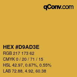 Farbcode: HEX #D9AD3E | qconv.com