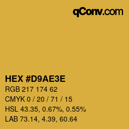 Farbcode: HEX #D9AE3E | qconv.com