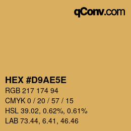 Color code: HEX #D9AE5E | qconv.com