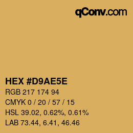 カラーコード: HEX #D9AE5E | qconv.com