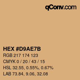 カラーコード: HEX #D9AE7B | qconv.com