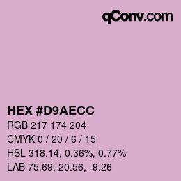 Color code: HEX #D9AECC | qconv.com