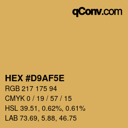 Color code: HEX #D9AF5E | qconv.com