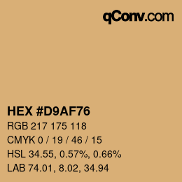 Color code: HEX #D9AF76 | qconv.com