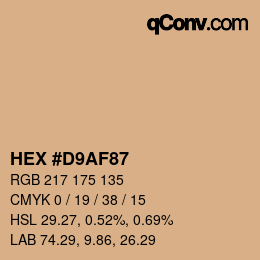 颜色代码: HEX #D9AF87 | qconv.com
