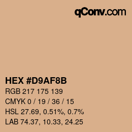 Color code: HEX #D9AF8B | qconv.com