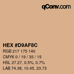 Color code: HEX #D9AF8C | qconv.com
