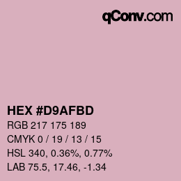 Color code: HEX #D9AFBD | qconv.com
