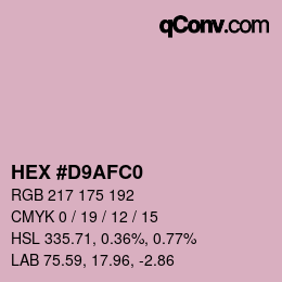 Color code: HEX #D9AFC0 | qconv.com