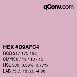 Color code: HEX #D9AFC4 | qconv.com