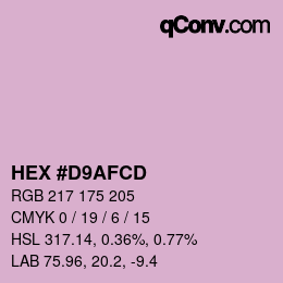 Color code: HEX #D9AFCD | qconv.com