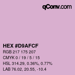 Color code: HEX #D9AFCF | qconv.com