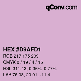 Color code: HEX #D9AFD1 | qconv.com