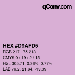 Color code: HEX #D9AFD5 | qconv.com