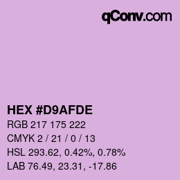 颜色代码: HEX #D9AFDE | qconv.com