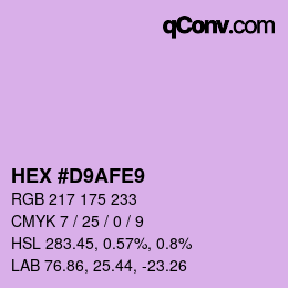Color code: HEX #D9AFE9 | qconv.com