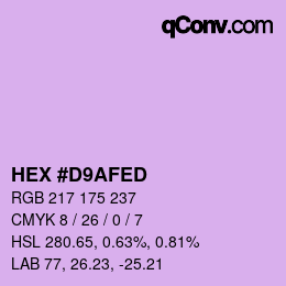 カラーコード: HEX #D9AFED | qconv.com