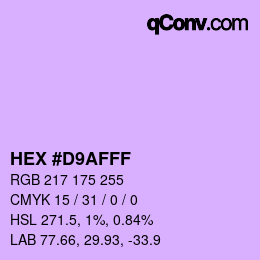 Color code: HEX #D9AFFF | qconv.com