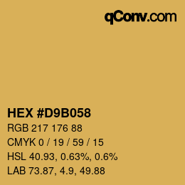 Color code: HEX #D9B058 | qconv.com