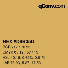 Color code: HEX #D9B05D | qconv.com