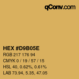 Color code: HEX #D9B05E | qconv.com