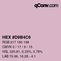 Farbcode: HEX #D9B4C6 | qconv.com