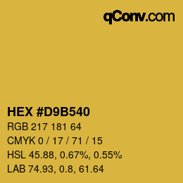 Color code: HEX #D9B540 | qconv.com