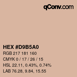 Código de color: HEX #D9B5A0 | qconv.com