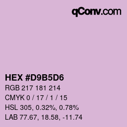 カラーコード: HEX #D9B5D6 | qconv.com