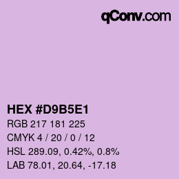 Color code: HEX #D9B5E1 | qconv.com