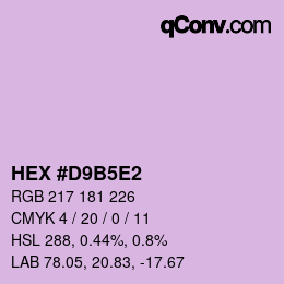 Farbcode: HEX #D9B5E2 | qconv.com