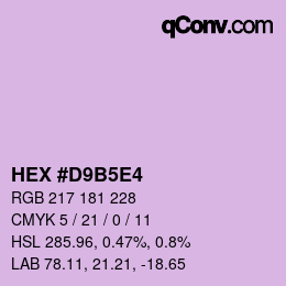 Farbcode: HEX #D9B5E4 | qconv.com