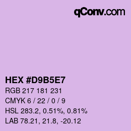 Farbcode: HEX #D9B5E7 | qconv.com