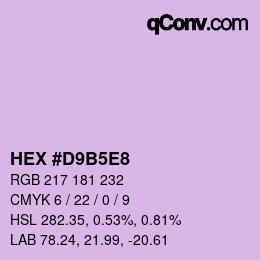 颜色代码: HEX #D9B5E8 | qconv.com
