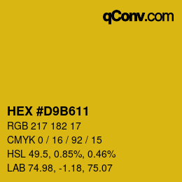 颜色代码: HEX #D9B611 | qconv.com