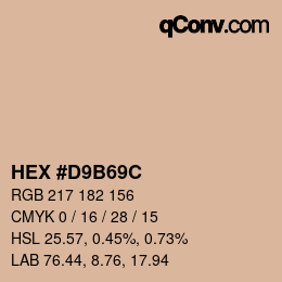 カラーコード: HEX #D9B69C | qconv.com