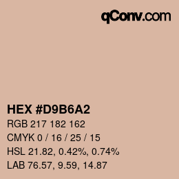 Farbcode: HEX #D9B6A2 | qconv.com