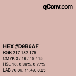 Color code: HEX #D9B6AF | qconv.com