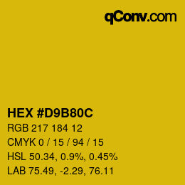 Color code: HEX #D9B80C | qconv.com