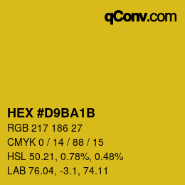 Color code: HEX #D9BA1B | qconv.com