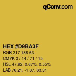 Color code: HEX #D9BA3F | qconv.com